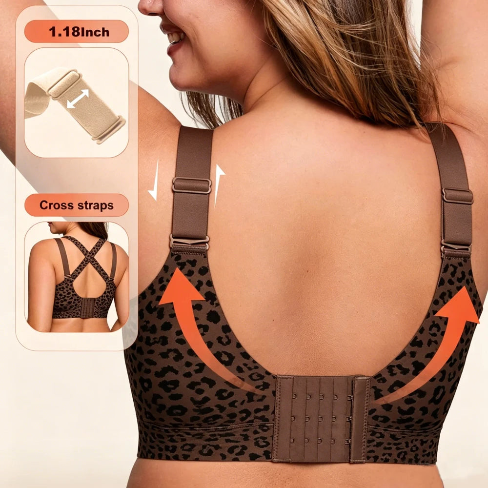 Jelly Seamless Leopard Print Wire-Free Bra
