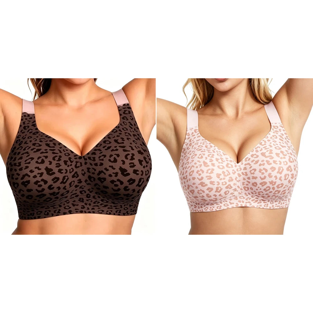 Jelly Seamless Leopard Print Wire-Free Bra