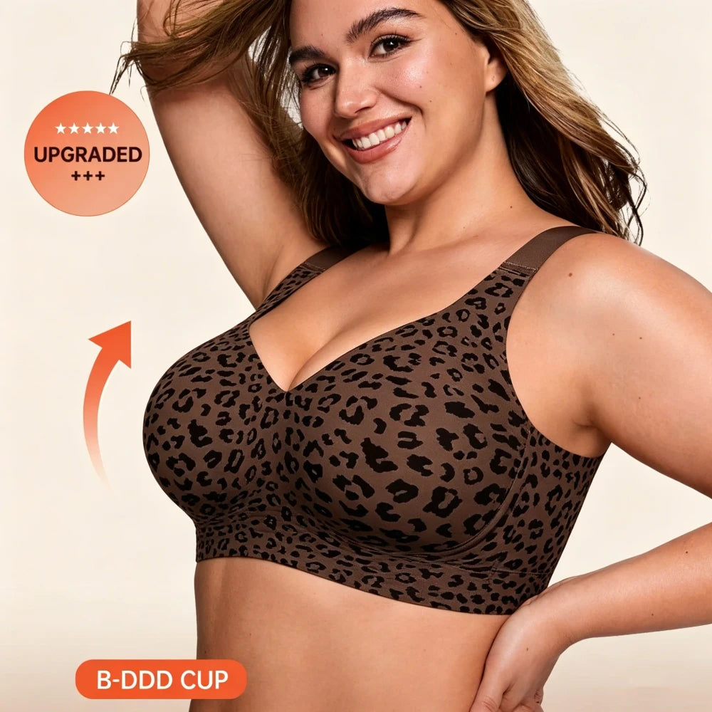 Jelly Seamless Leopard Print Wire-Free Bra