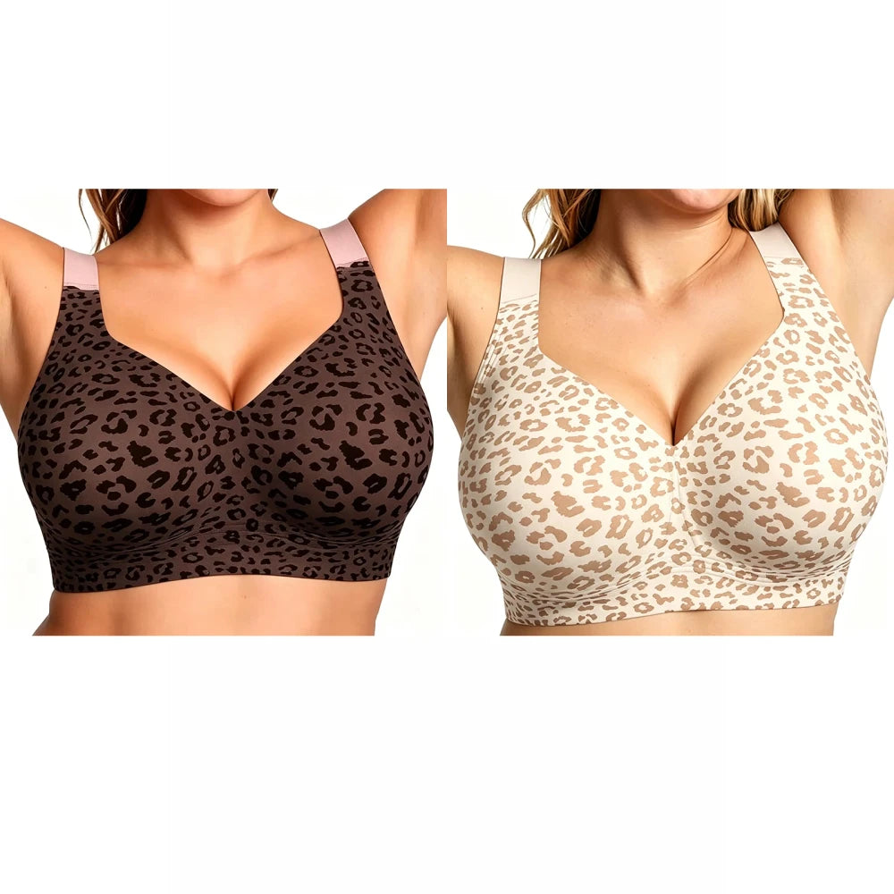 Jelly Seamless Leopard Print Wire-Free Bra